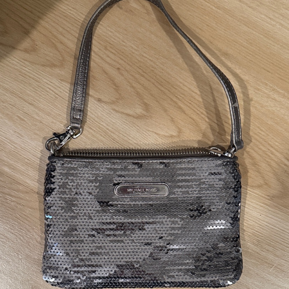 Michael Kors Metallic Sequin Wristlet